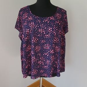 Torrid blue blouse with hearts - size 26